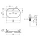 Раковина накладная Mixxus Premium ELLIPSE-0204 600х380х115mm с отверстием под смеситель