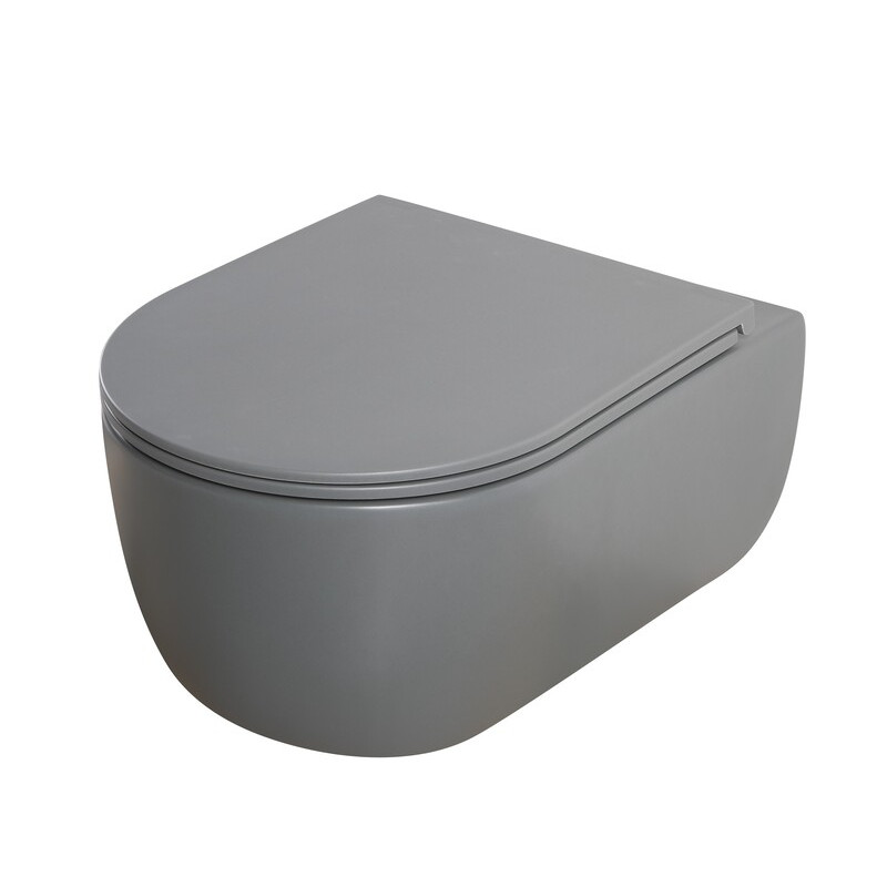 Унитаз подвесной Mixxus Premium TOPPER-0303-R GRAY 495x370x350mm система смыва RIMLESS
