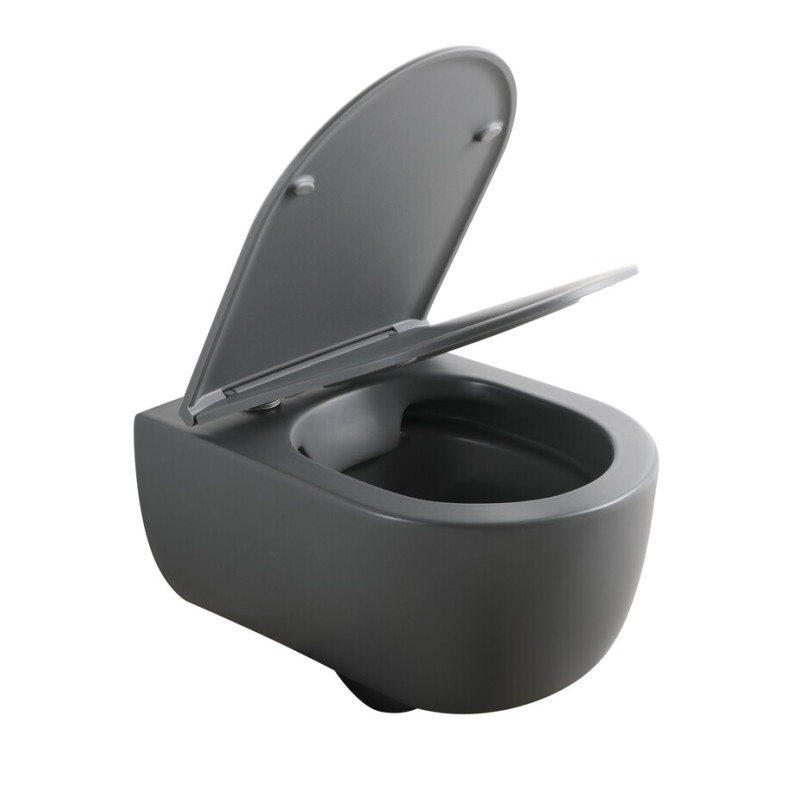 Унитаз подвесной Mixxus Premium TOPPER-0303-R GRAY 495x370x350mm система смыва RIMLESS