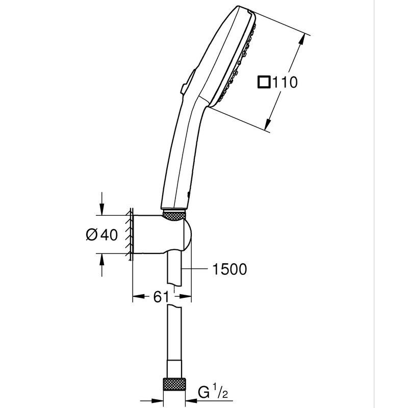 Душевой набор Grohe Tempesta Cube 110 3 режима Rain, Jet, Massage