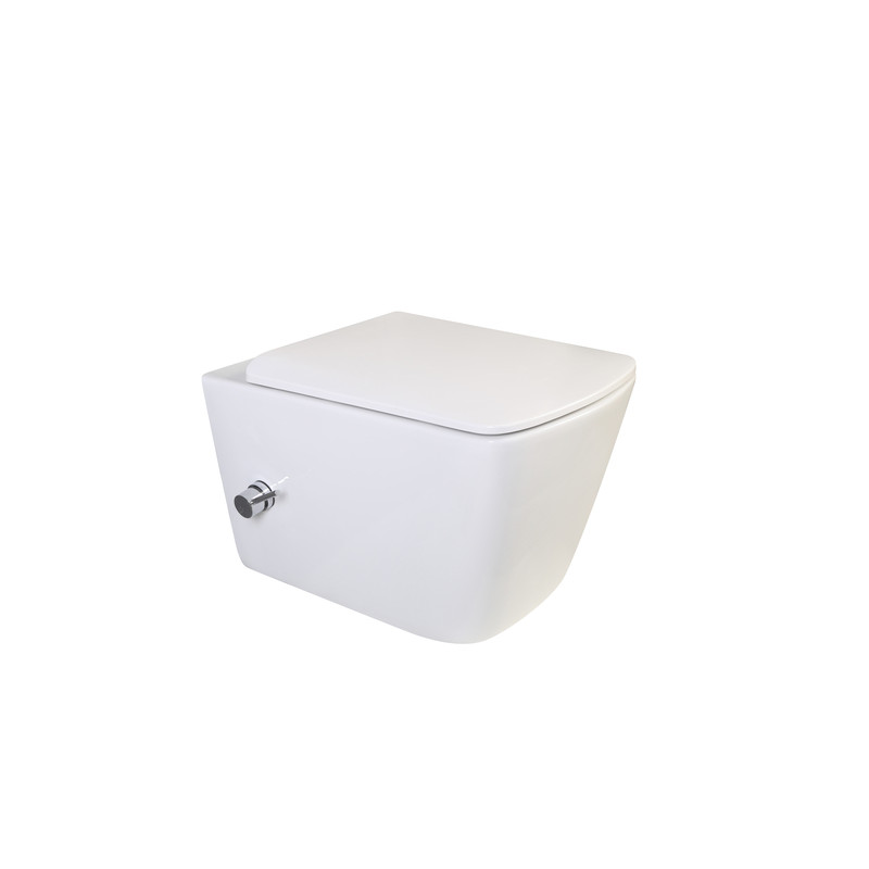 Унитаз-биде подвесной Mixxus Premium QUADRO-1301-R 510x350x345mm система смыва RIMLESS