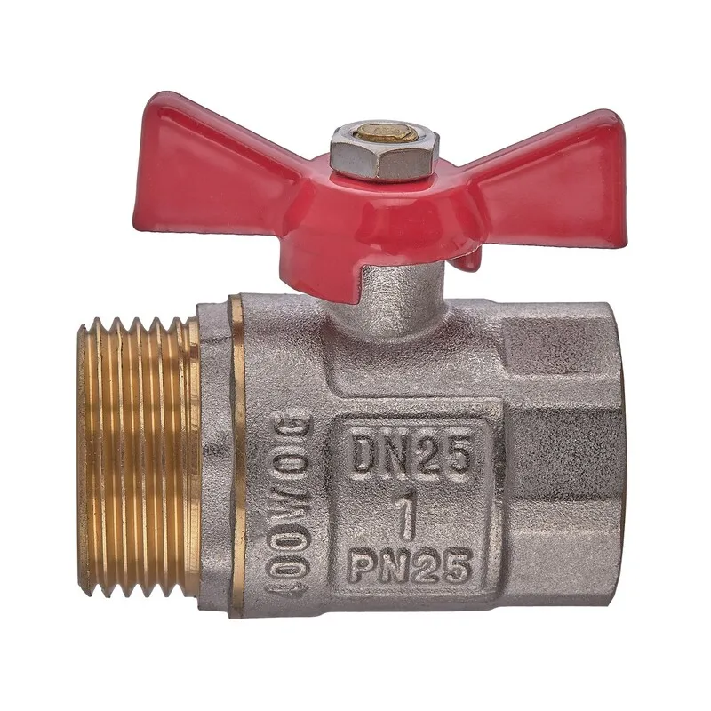 Кран шаровый ГШБ, ручка "бабочка" красная Waterpro WP607-25FMW - 1" FMW