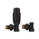 Комплект для подключения радиатора Koer SET-24.Black - 1/2'' угловой с термоголовкой
