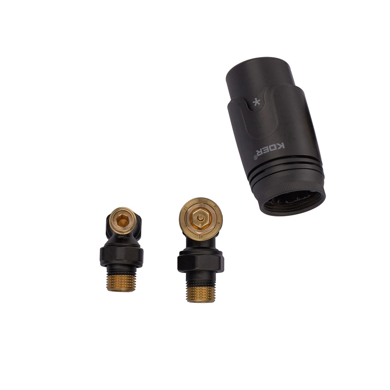 Комплект для подключения радиатора Koer SET-24.Black - 1/2'' угловой с термоголовкой