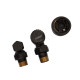 Комплект для подключения радиатора Koer SET-24.Black - 1/2'' угловой с термоголовкой