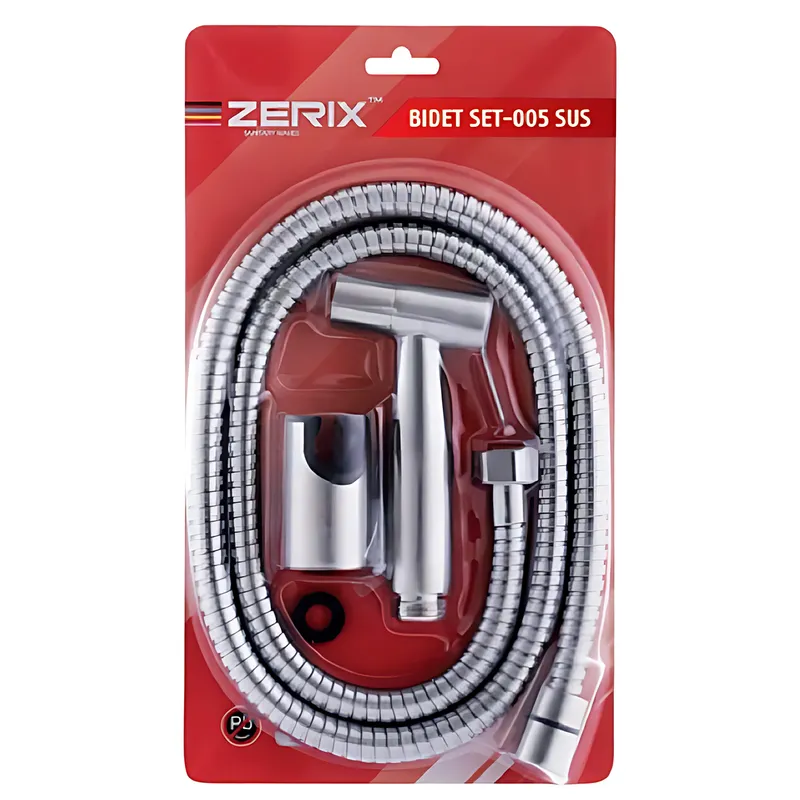 Набор для гигиенического душа Zerix BIDET SET-005.SUS из нержавеющей стали SUS304 упаковка блистер