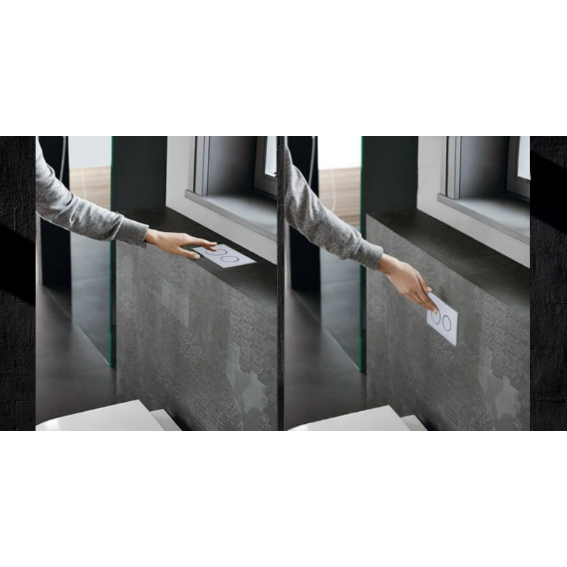 Панель смыва Koer KT-0605-01 220x140x12mm пластиковая, кнопка круглая