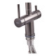 Смеситель кухонный на две воды Zerix LUX-024 Graphite с выдвижной лейкой (нерж. сталь)
