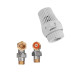 Комплект для подключения радиатора Koer SET-23 - 1/2'' угловой с термоголовкой, кликовый крепеж (KR