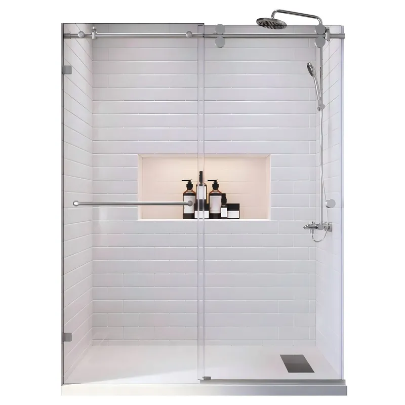 Дверь в нишу Koer SR SD06-120x220-TR-01 прозрачное стекло Easy Clean 8мм, хром