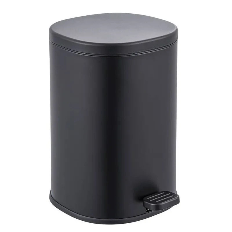 Мусорное ведро с плавным закрытием овальное Zerix Prime-TC0105 Black 5л цвет черный