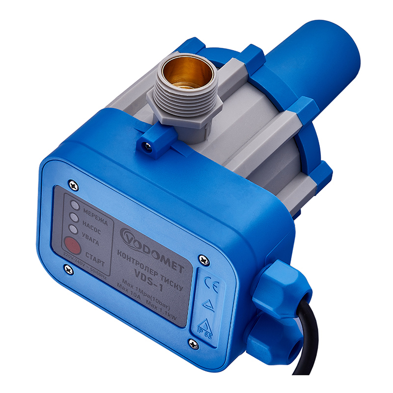 Контроллер давления Vodomet VDS-1 электронный для насоса 1,1 кВт, 1", с кабелем