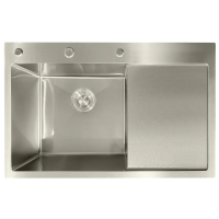 Мойка из нержавеющей стали MIXXUS MH7849L NANO-SILVER (3.0/0.8) цвет нержавейка