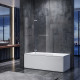 Шторки стеклянные на ванну Koer SR BS05-90x140-TR-01 прозрачное стекло Easy Clean 6мм, хром (KR5372