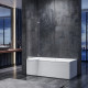 Шторки стеклянные на ванну Koer SR BS05-90x140-TR-01 прозрачное стекло Easy Clean 6мм, хром (KR5372