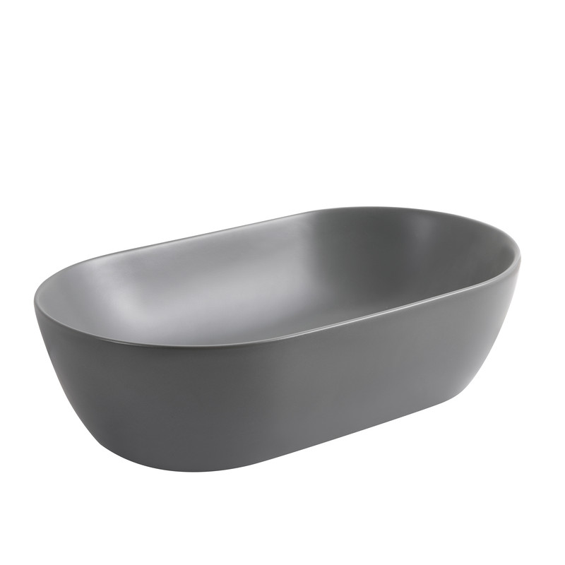 Раковина накладная Mixxus Premium ELLIPSE-0109 GRAY 500x300x140mm