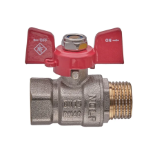 Кран шаровой Nolf classic NFC.721-06-1/2" FM ГШБ, ручка "бабочка" красная
