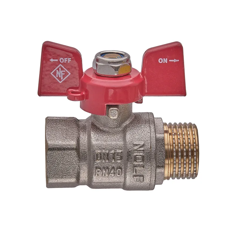 Кран шаровой Nolf classic NFC.721-06-1/2" FM ГШБ, ручка "бабочка" красная