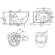 Унитаз-биде подвесной Mixxus Premium ELLIPSE-1301-R 500x365x350mm система смыва RIMLESS