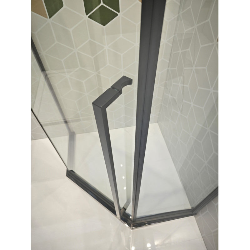 Душевая кабина без поддона Koer SR SC06-90x90x200-TR-07 прозрачное стекло Easy Clean 8мм, графит (K