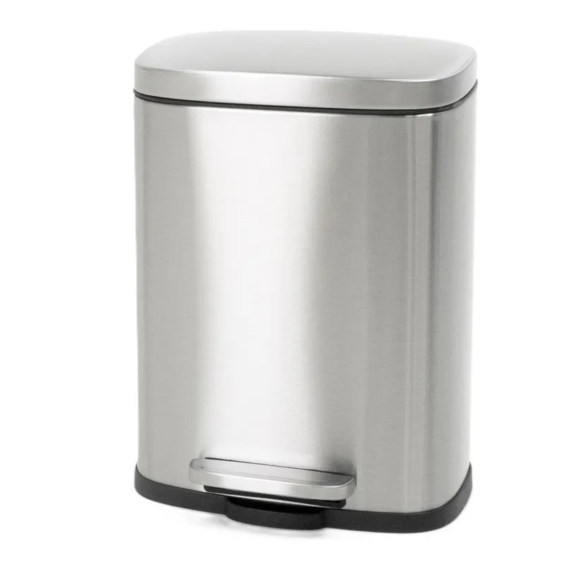 Мусорное ведро с плавным закрытием прямоугольное Mixxus Bevel-TC0105 SS Color 5л цвет нержавейка (M