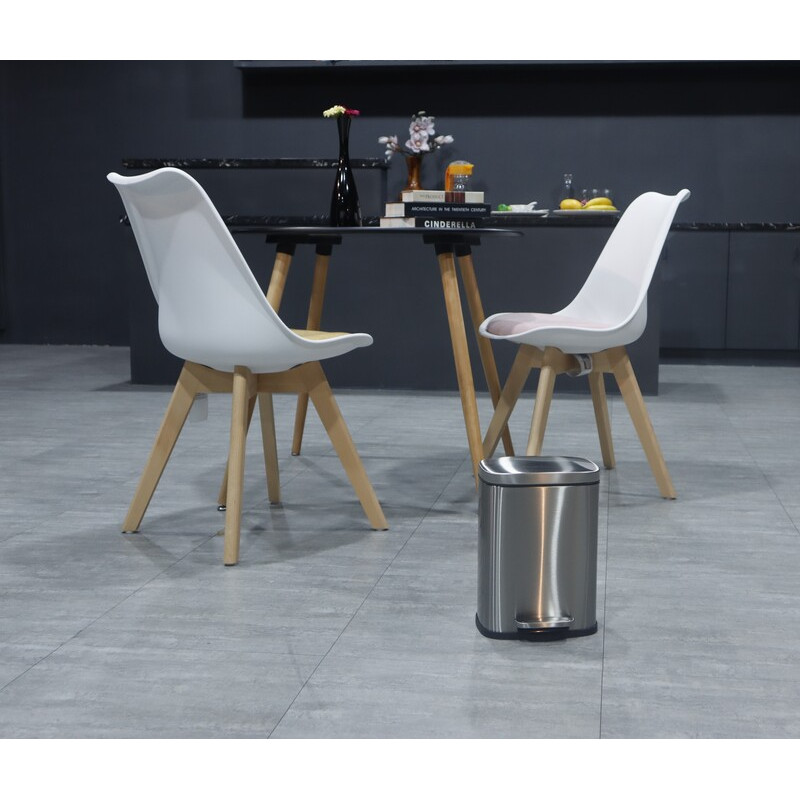 Мусорное ведро с плавным закрытием прямоугольное Mixxus Bevel-TC0105 SS Color 5л цвет нержавейка (M