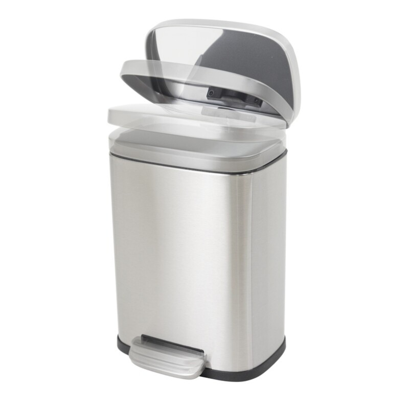 Мусорное ведро с плавным закрытием прямоугольное Mixxus Bevel-TC0105 SS Color 5л цвет нержавейка (M