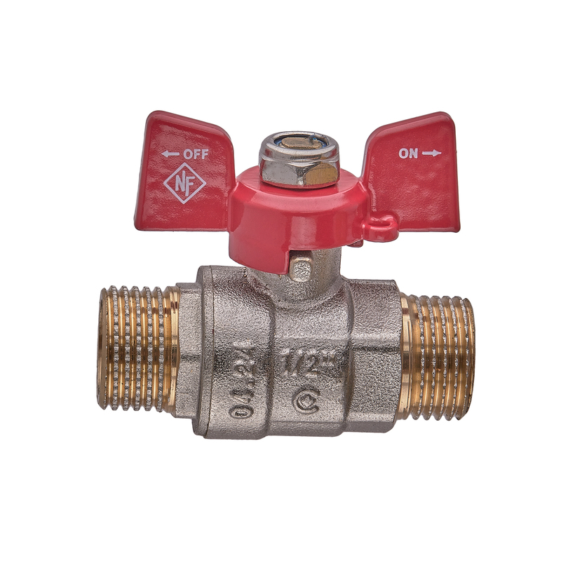 Кран шаровой Nolf classic NFC.731-06-1/2" MM ШШБ, ручка "бабочка" красная
