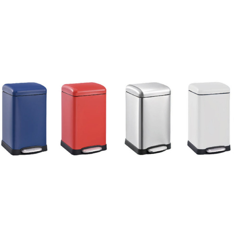 Мусорное ведро с плавным закрытием квадратное Mixxus Style-TC0106 SS Color 6л цвет нержавейка (MI70