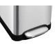 Мусорное ведро с плавным закрытием квадратное Mixxus Style-TC0106 SS Color 6л цвет нержавейка (MI70