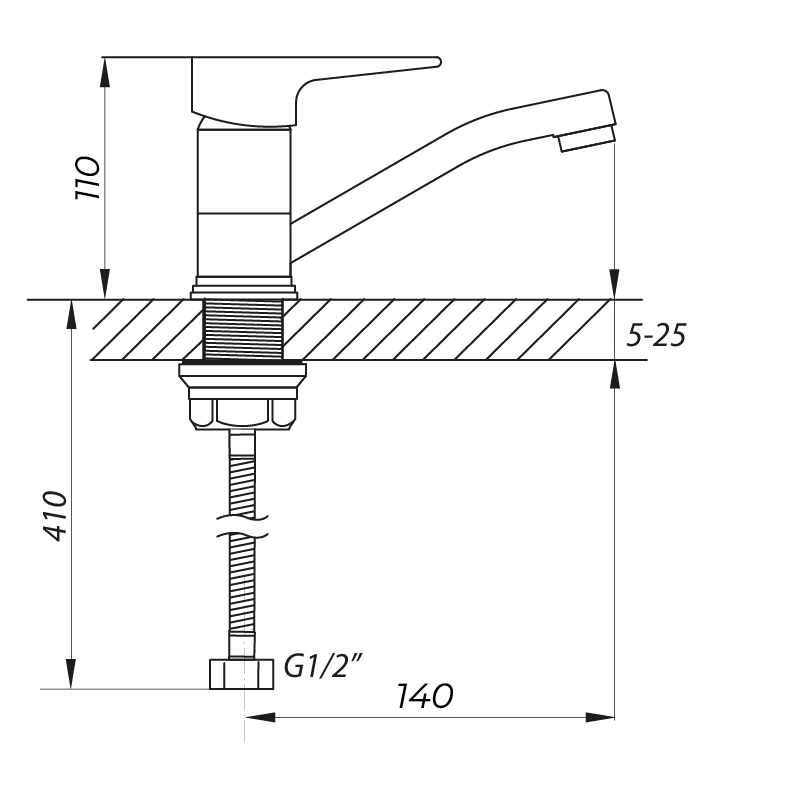 Смеситель для умывальника Zerix SOP4-B 045