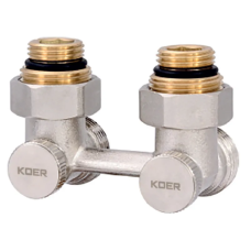 Вузол нижнього підключення радіатора 3/4'' кутовий (комплект) Koer KR.1132