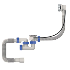 Сифон для ванны Mixxus SV-02-B с ревизией, перелив "автомат" (ручка хром)