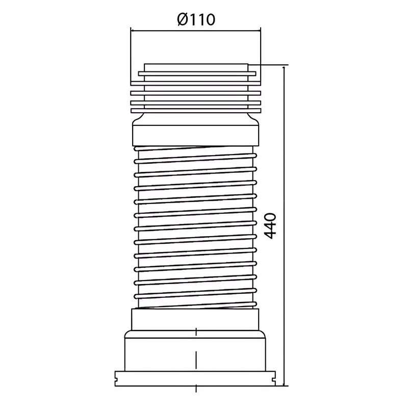 Гофротруба унитазная армированная Mixxus GA-01-A 440 мм для чугунной канализации d 110 мм