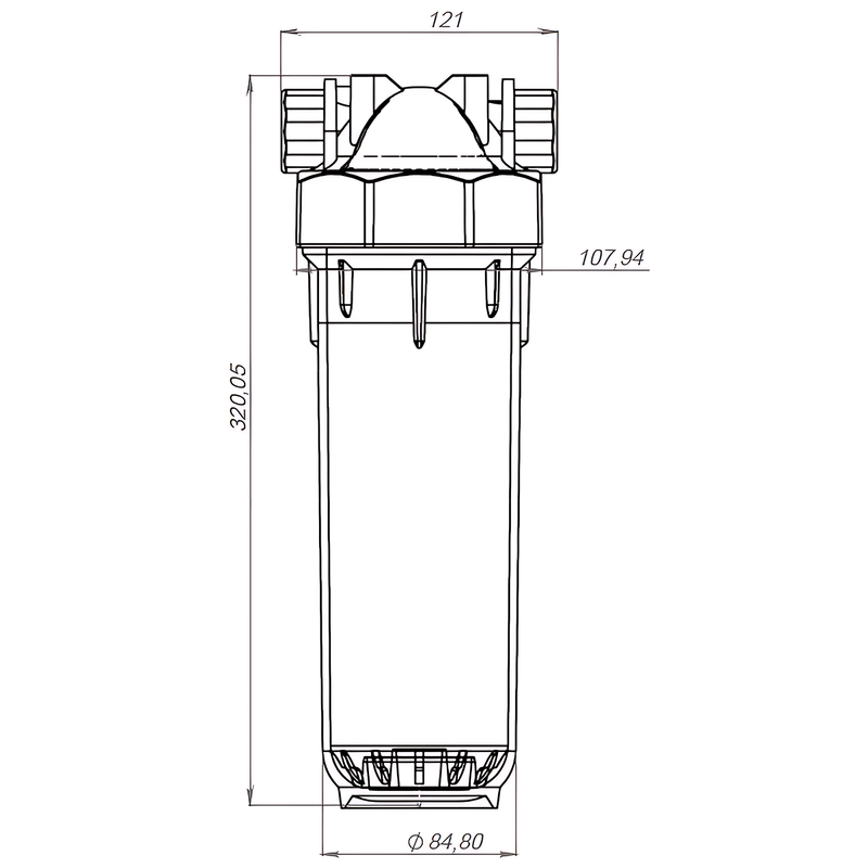 Колба фильтра для холодной воды Europroduct EPV-21-1/2 8 атм. 1/2"