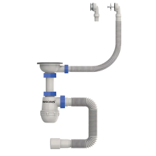 Сифон для кухни Mixxus SK-07-A 3 1/2"x40 с нерж.сеткой, гибким круг. переливом