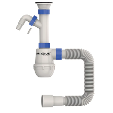 Сифон для кухни Mixxus SK-01-B 1 1/2"x40 с литым выпуском и отводом для стиральной машины