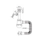 Сифон для кухни Mixxus SK-01-B 1 1/2"x40 с литым выпуском и отводом для стиральной машины
