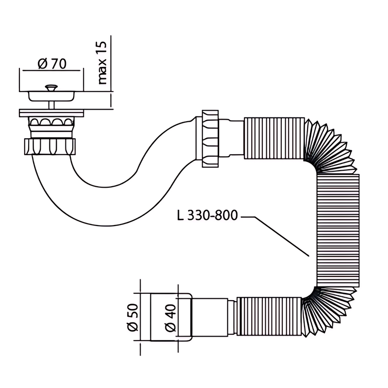 Сифон для душевого поддона Mixxus SD-04 с нержавеющим выпуском