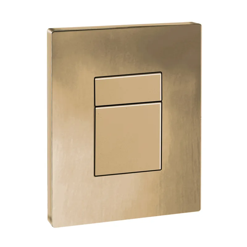 Панель смыва пластиковая Koer KT-0607-12 157x198x3mm, кнопка квадратная (цвет матовое золото) (KR57