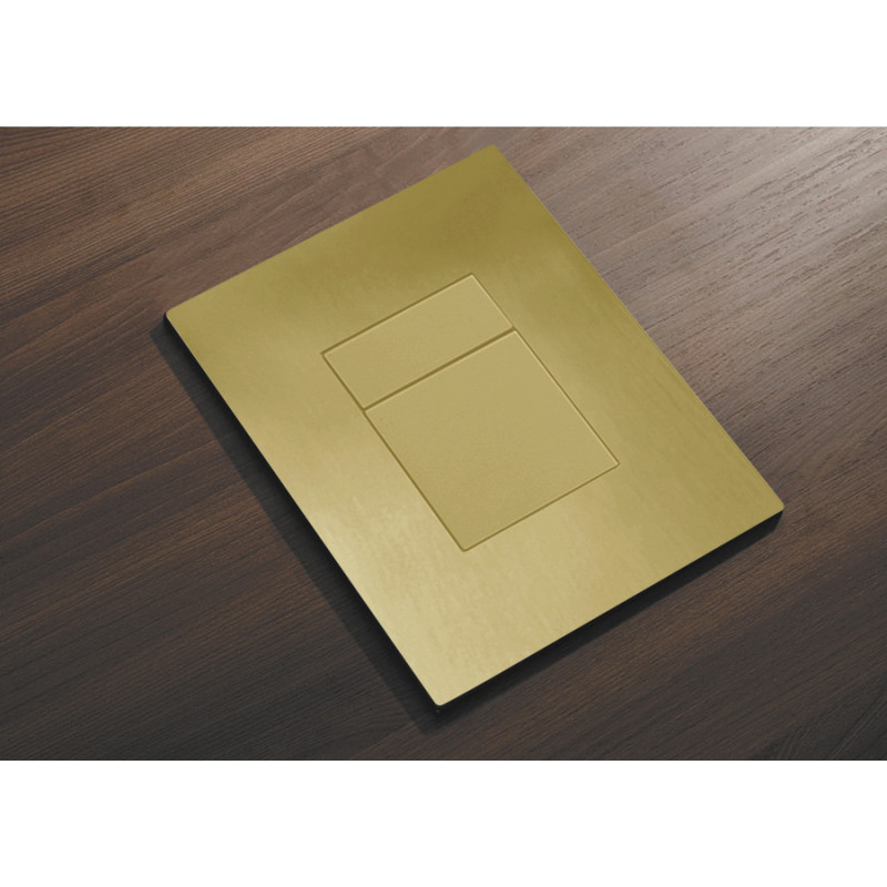 Панель смыва пластиковая Koer KT-0607-12 157x198x3mm, кнопка квадратная (цвет матовое золото) (KR57