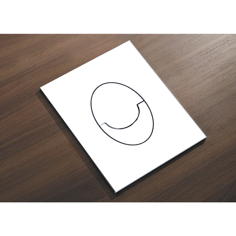 Панель смыва пластиковая Koer KT-0606-03 157x198x3mm, закругленная кнопка (цвет белый)