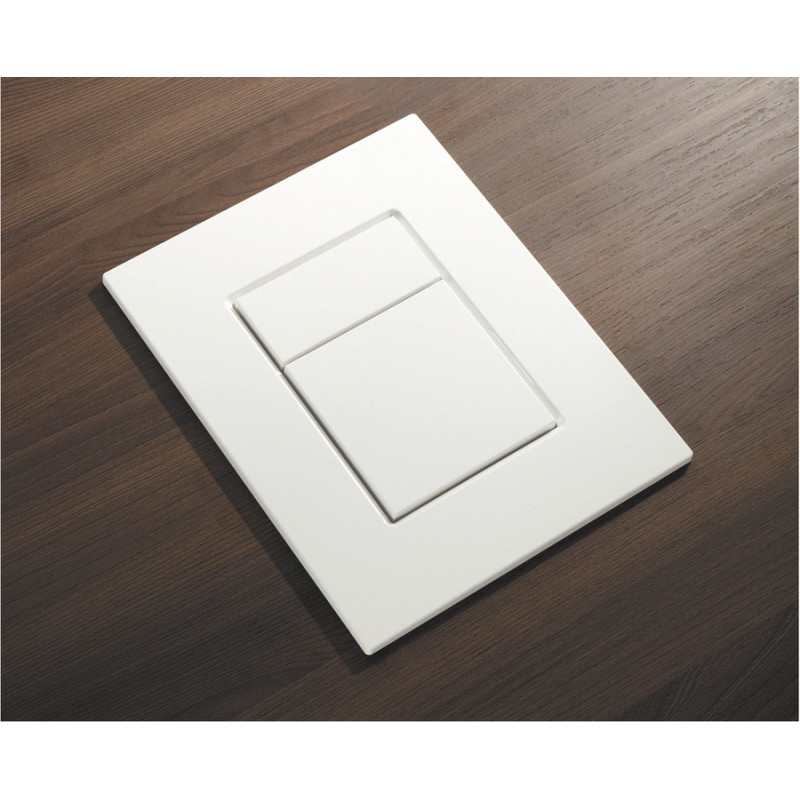 Панель смыва пластиковая Koer KT-0607-03 157x198x3mm, кнопка квадратная (цвет белый)