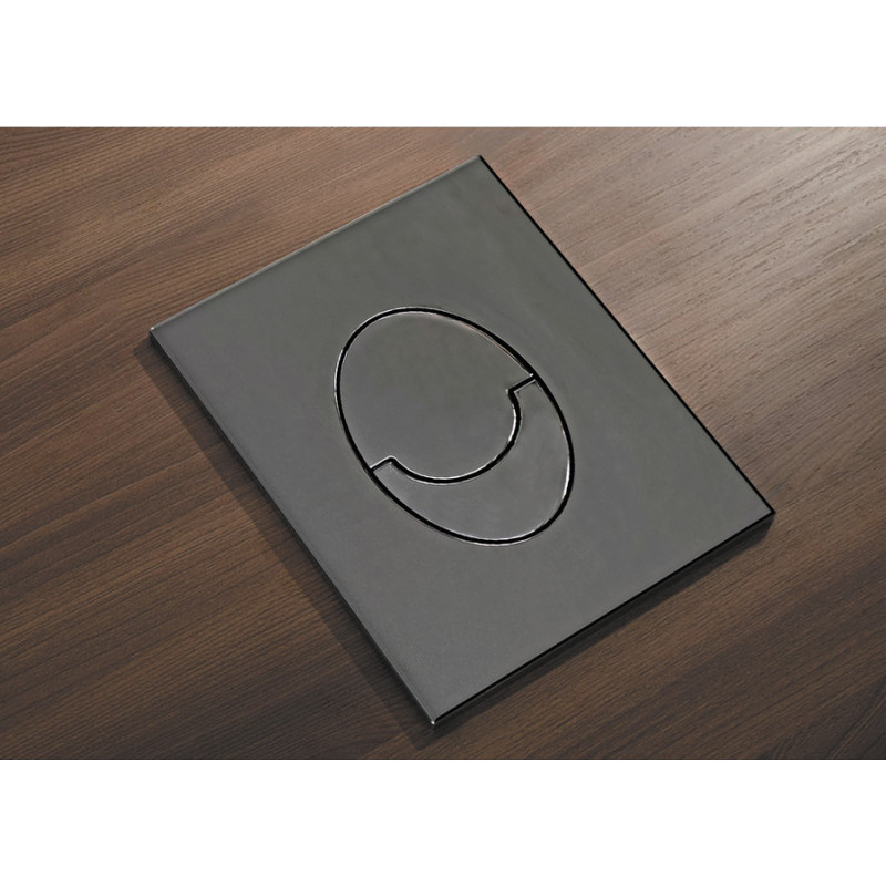 Панель смыва пластиковая Koer KT-0606-07 157x198x3mm, закругленная кнопка (цвет графит)