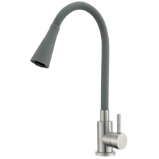 Смеситель для кухни MIXXUS SUS-011-T REFL.GRAY с силиконовым изливом из нерж. стали SUS304, излив с