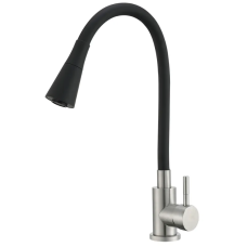 Смеситель для кухни MIXXUS SUS-011-T REFL.BLACK с силиконовым изливом из нерж. стали SUS304, излив