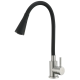 Смеситель для кухни MIXXUS SUS-011-T REFL.BLACK с силиконовым изливом из нерж. стали SUS304, излив