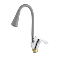 Смеситель для кухни с силиконовым изливом Zerix YUT 279 Reflector Gray (цвет излива серый)