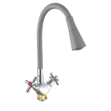 Смеситель для кухни с силиконовым изливом Zerix TLT 722 Reflector Gray (цвет излива серый)