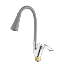 Смеситель для кухни с силиконовым изливом Zerix YUT 181 Reflector Gray (цвет излива серый)